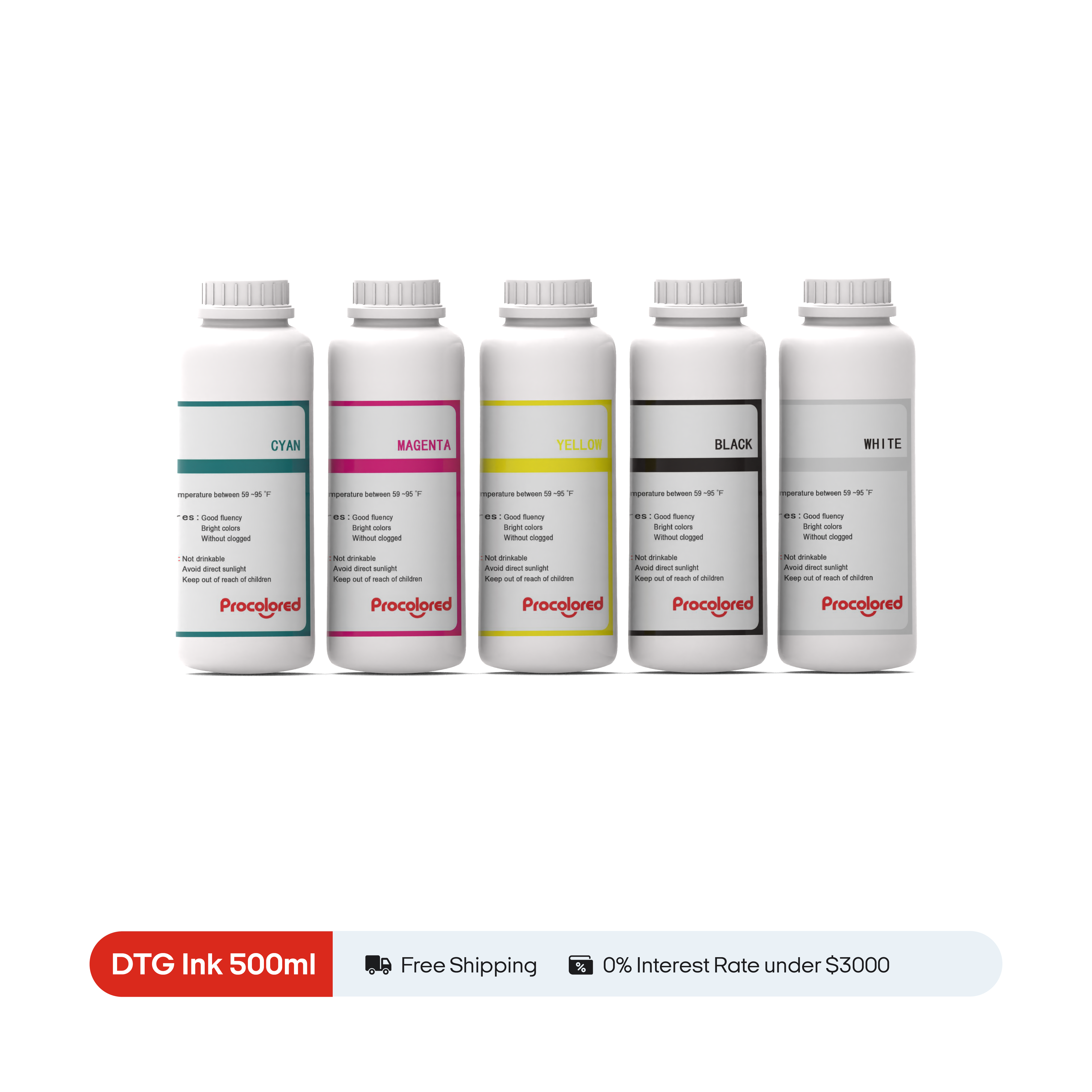Procolored Encre textile Direct to Garment 500 ml