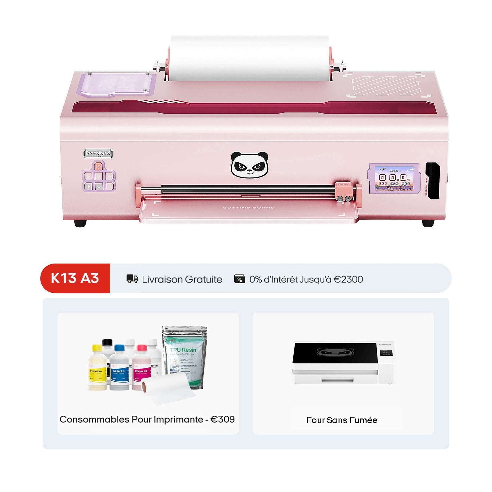 Imprimante DTF K13 13" A3 & Four Premium - Rose