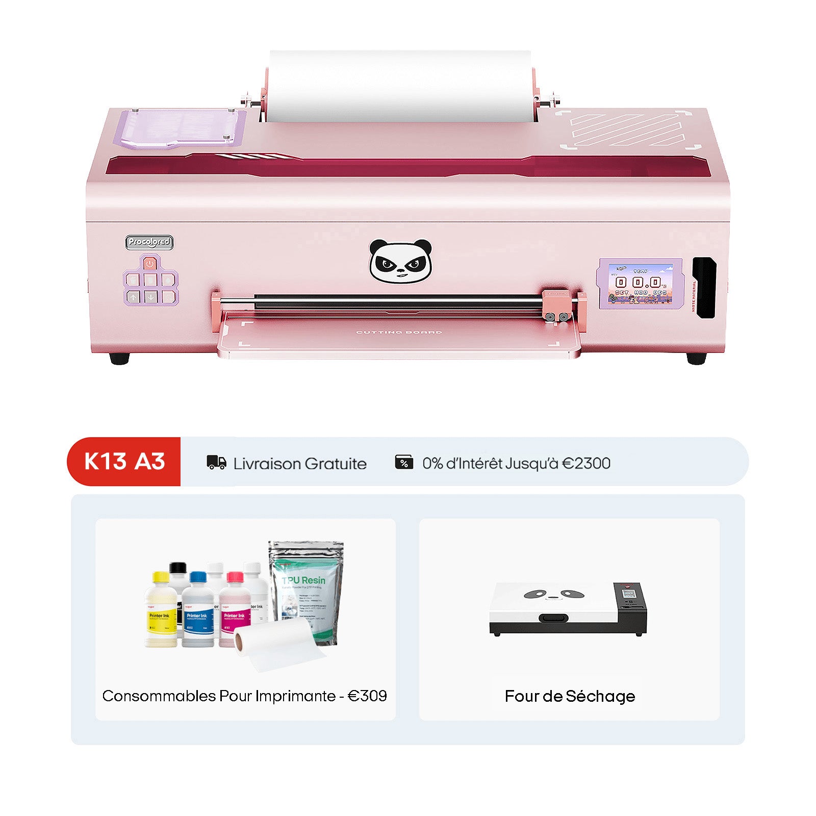 Imprimante DTF K13 13" A3 & Four - Rose