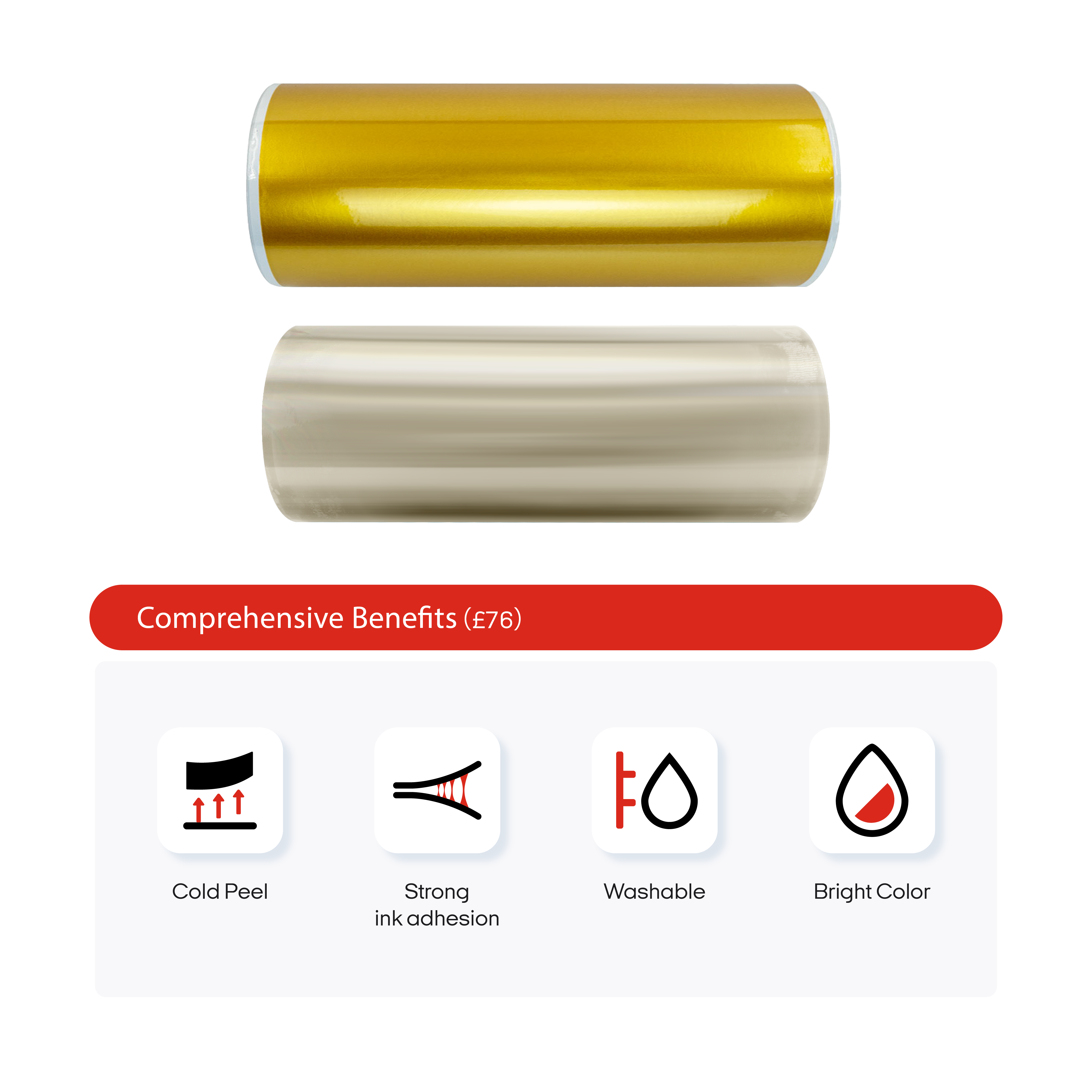 Procolored Film de transfert UV DTF Hot Stamping Or —— compatible imprimantes UV DTF format A3